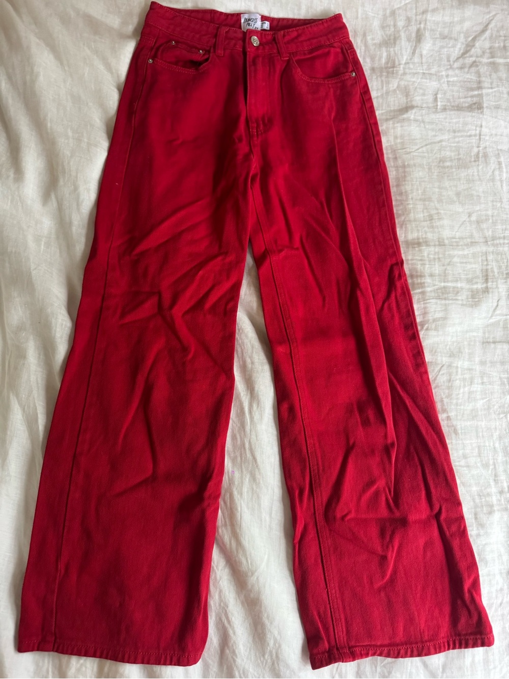Princess Polly Bright Red Denim Pants
